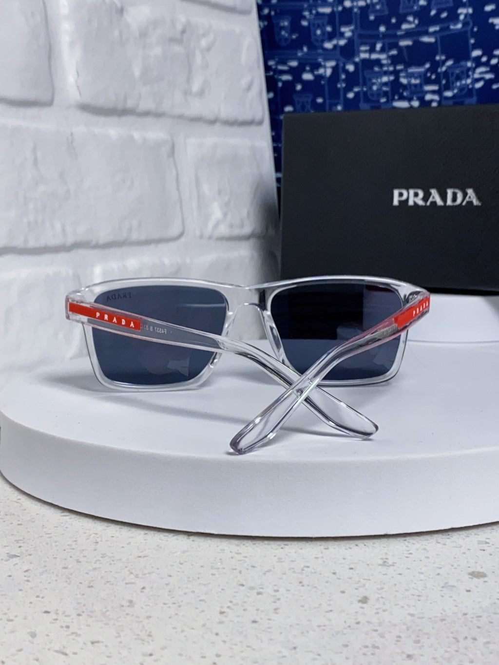 Prada Polarized Square Blue Lens Sunglasses for Men & Women - 398885 - detail image 3