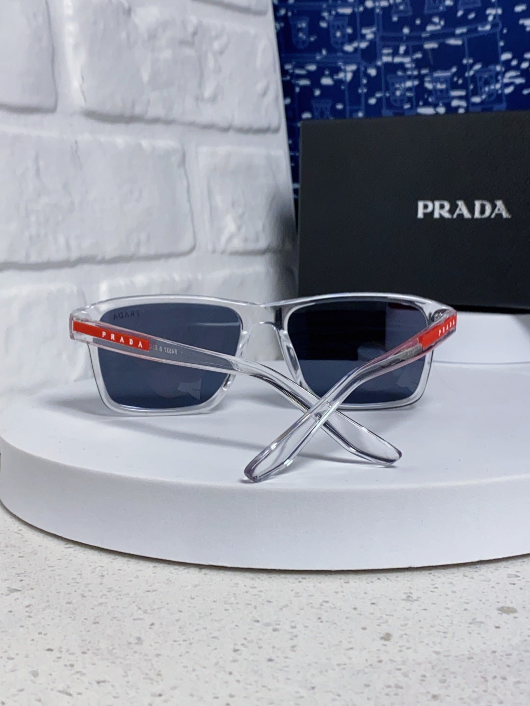 Prada Polarized Square Blue Lens Sunglasses for Men & Women - 398885 - detail image 3