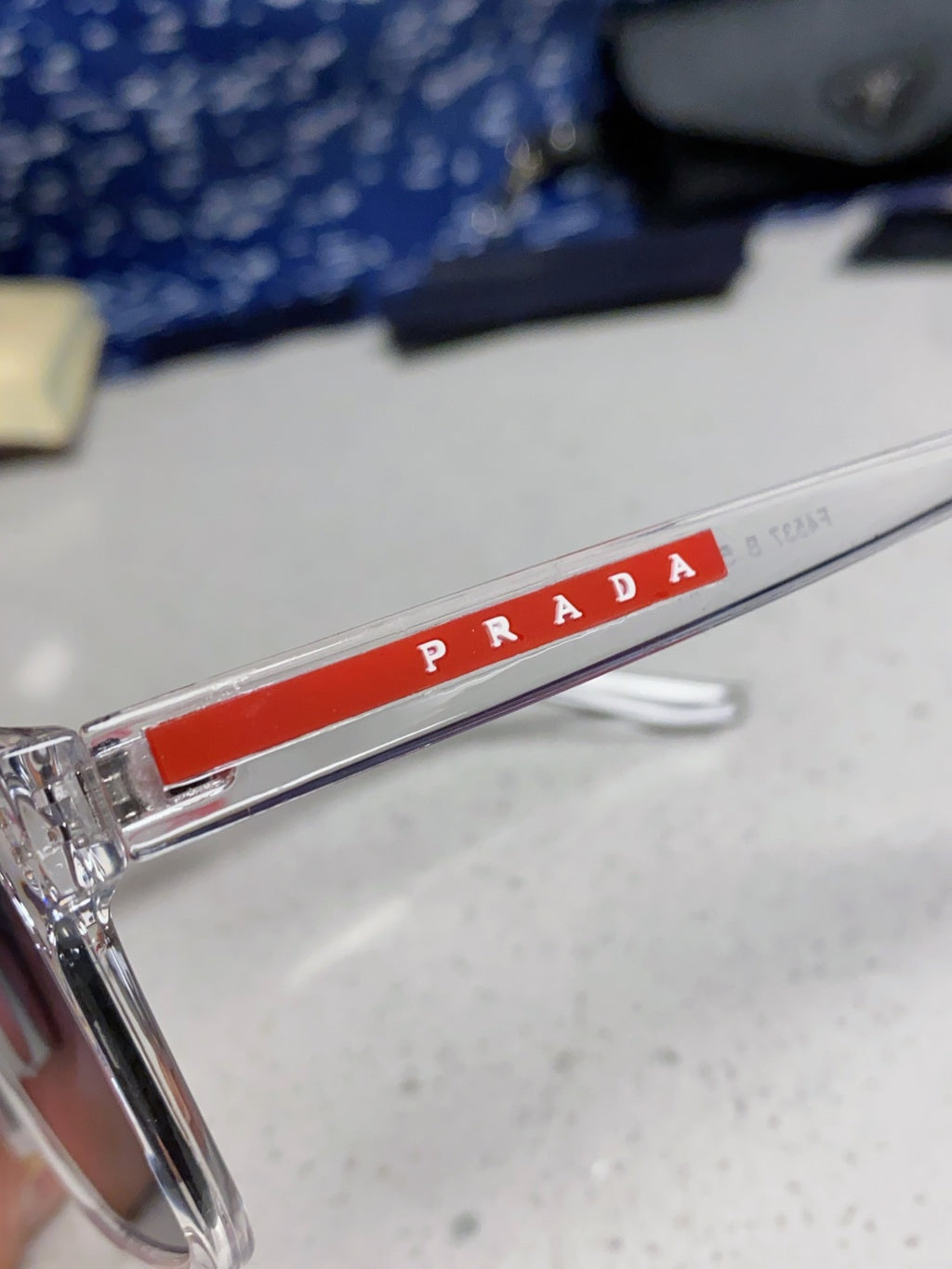 Prada Polarized Square Blue Lens Sunglasses for Men & Women - 398885 - detail image 7