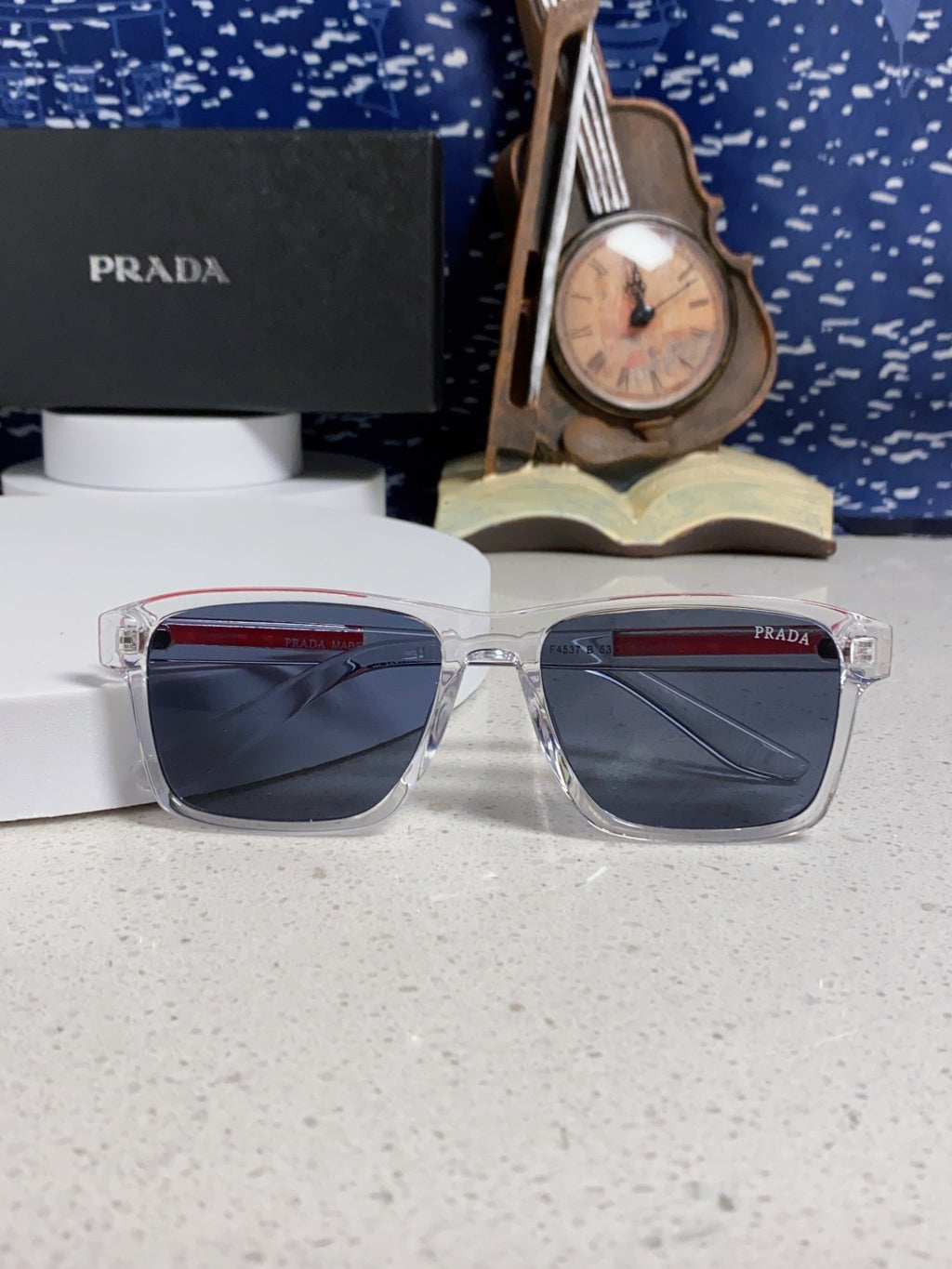 Prada Polarized Square Blue Lens Sunglasses for Men & Women - 398885 - detail image 9