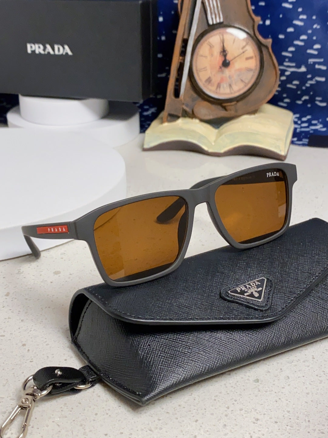 Prada Polarized Square Brown Lens Sunglasses for Men & Women - 398886 - detail image 10