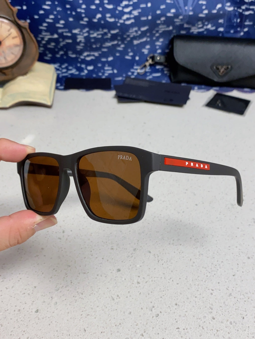 Prada Polarized Square Brown Lens Sunglasses for Men & Women - 398886 - detail image 6