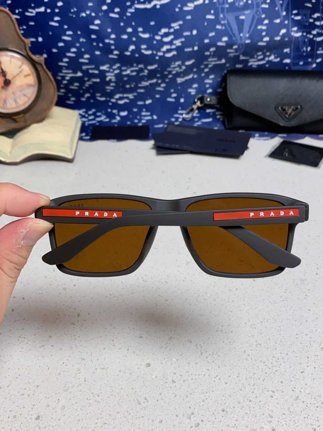 Prada Polarized Square Brown Lens Sunglasses for Men & Women - 398886 - detail image 5