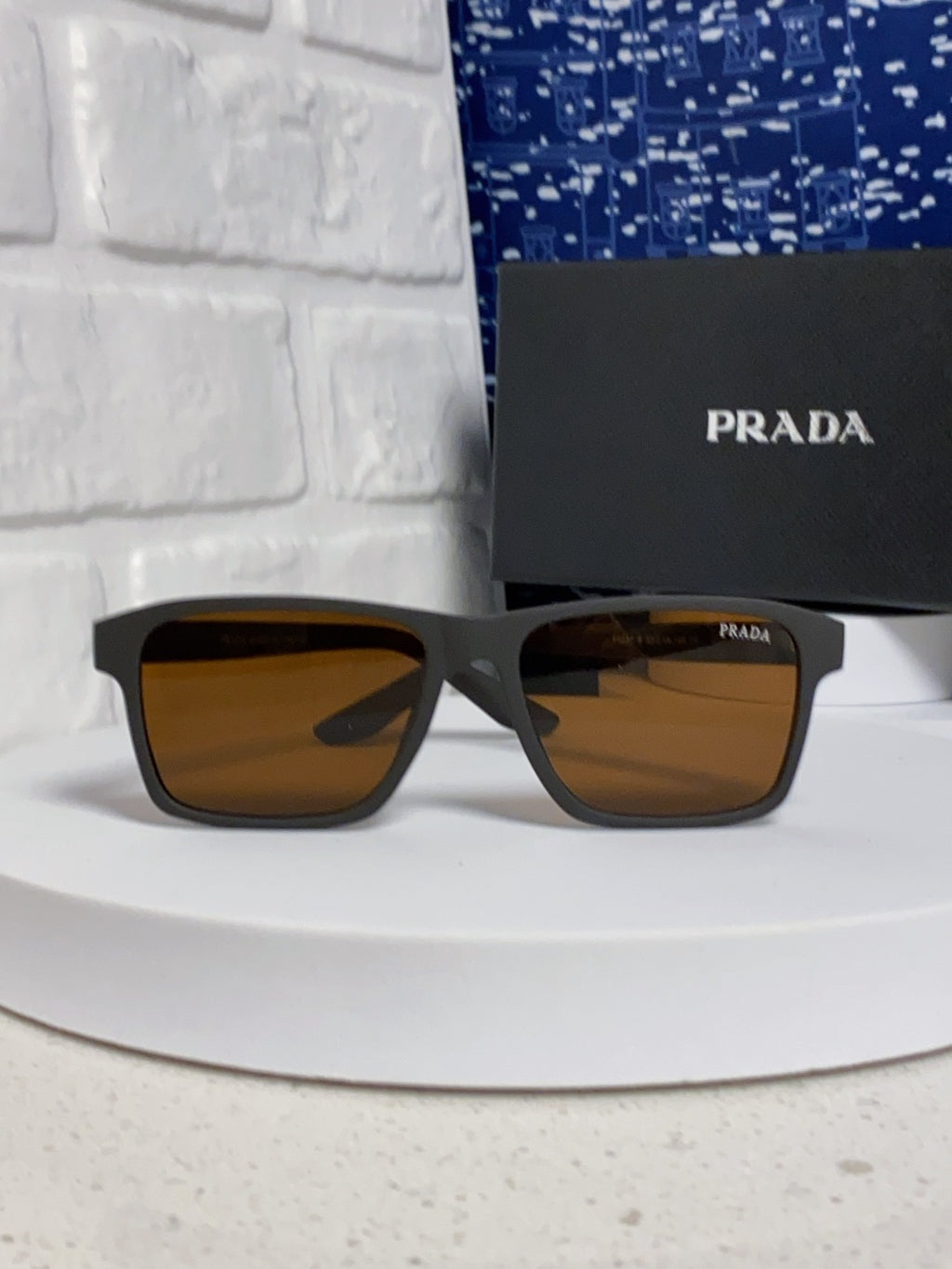 Prada Polarized Square Brown Lens Sunglasses for Men & Women - 398886 - detail image 2