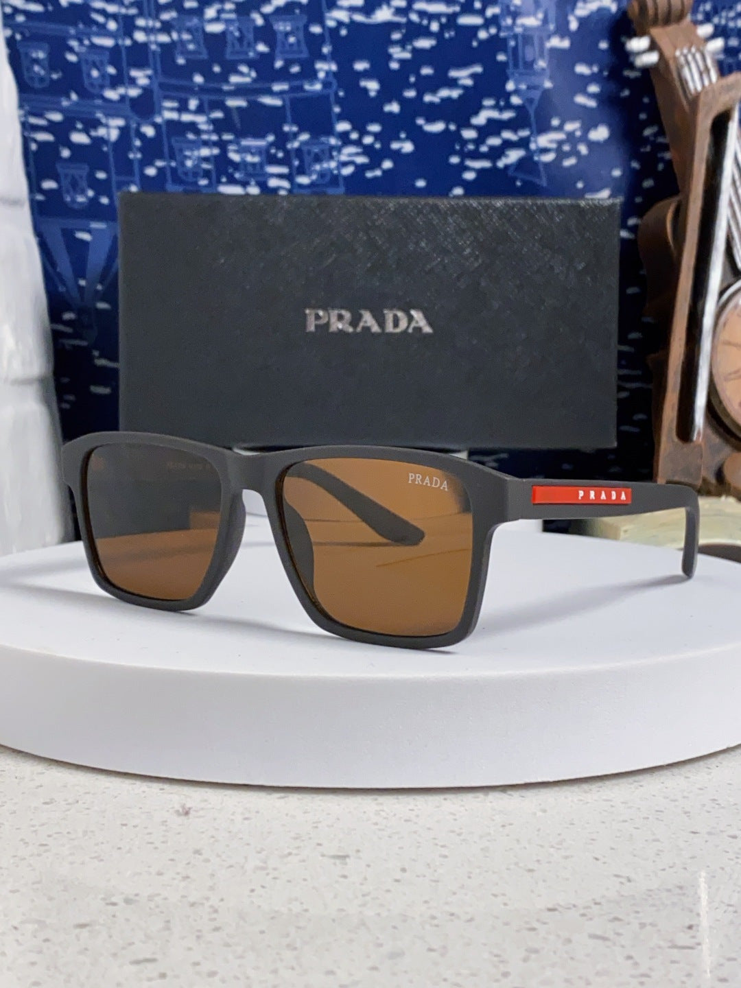 Prada Polarized Square Brown Lens Sunglasses for Men & Women - 398886