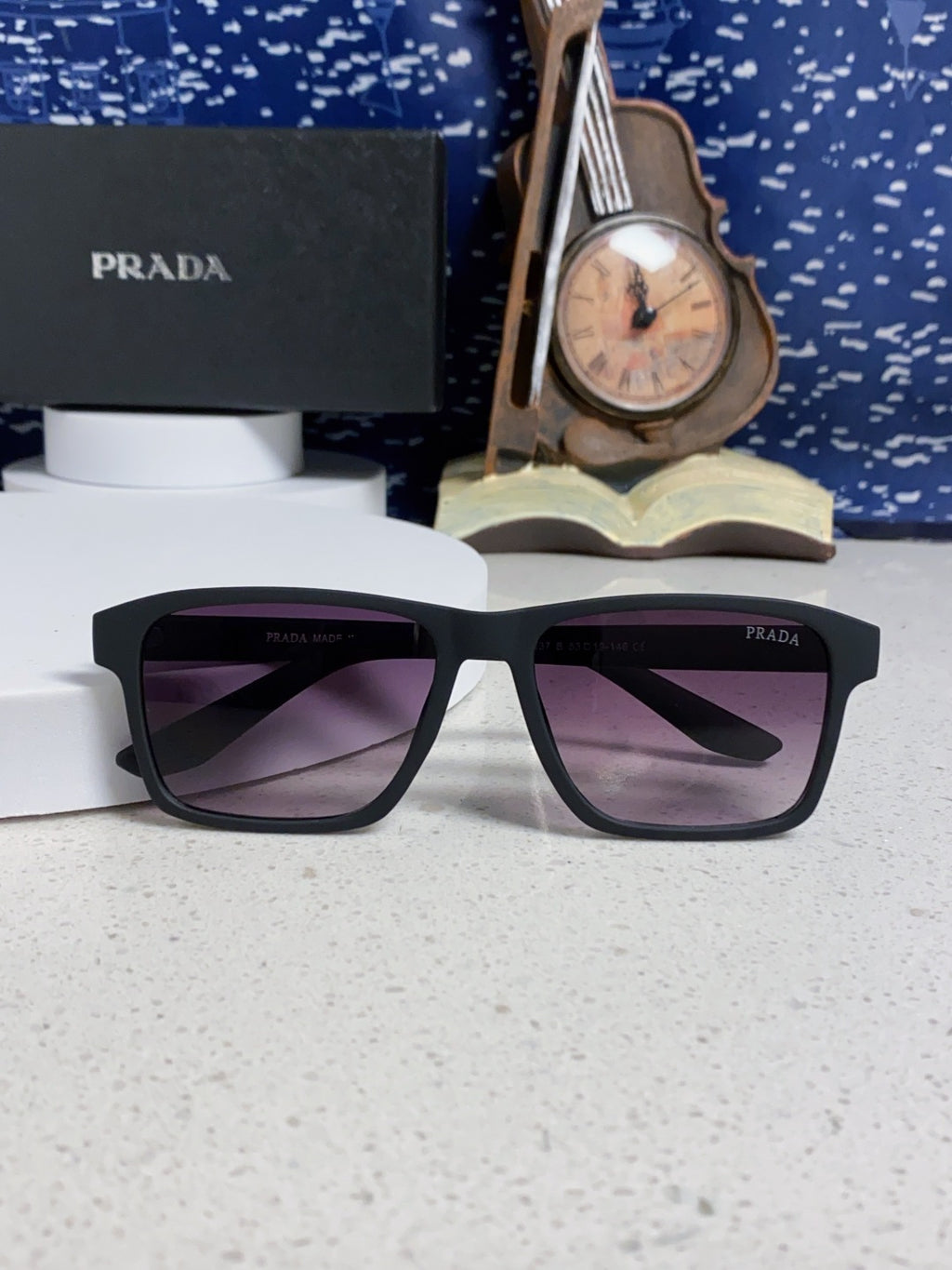 Prada Polarized Square Silver Lens Sunglasses for Men & Women - detail image 9