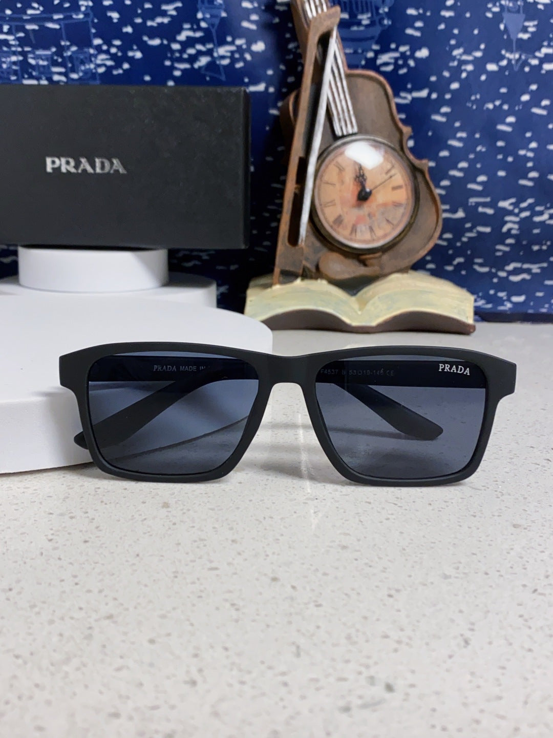 Prada Polarized Square Blue Lens Sunglasses for Men & Women - 398888 - detail image 9