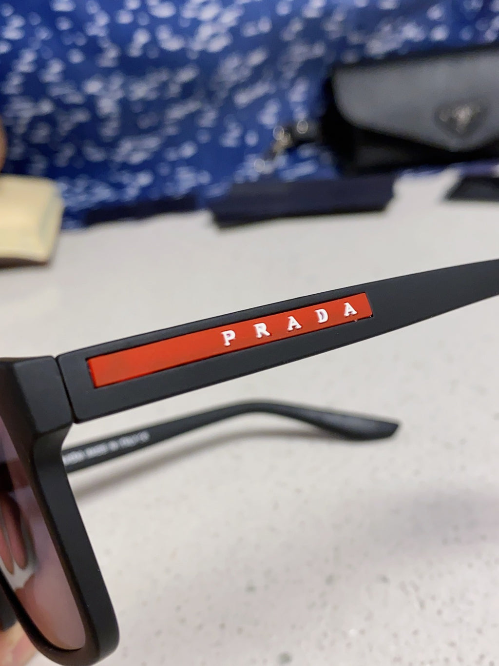Prada Polarized Square Blue Lens Sunglasses for Men & Women - 398888 - detail image 7