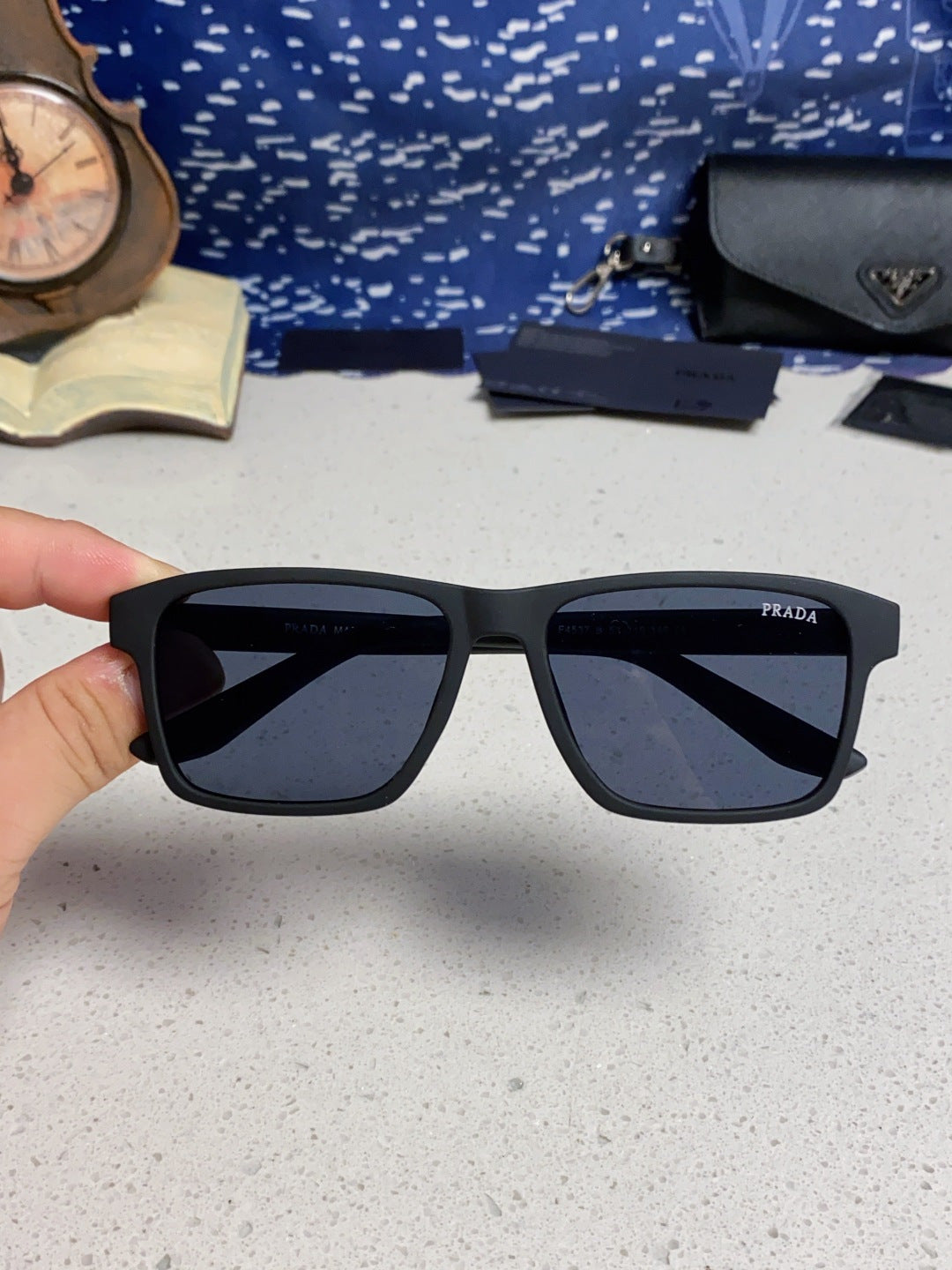 Prada Polarized Square Blue Lens Sunglasses for Men & Women - 398888 - detail image 4
