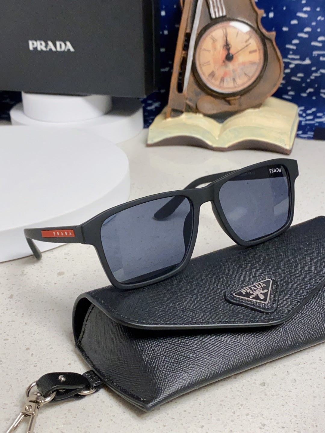 Prada Polarized Square Blue Lens Sunglasses for Men & Women - 398888 - detail image 10