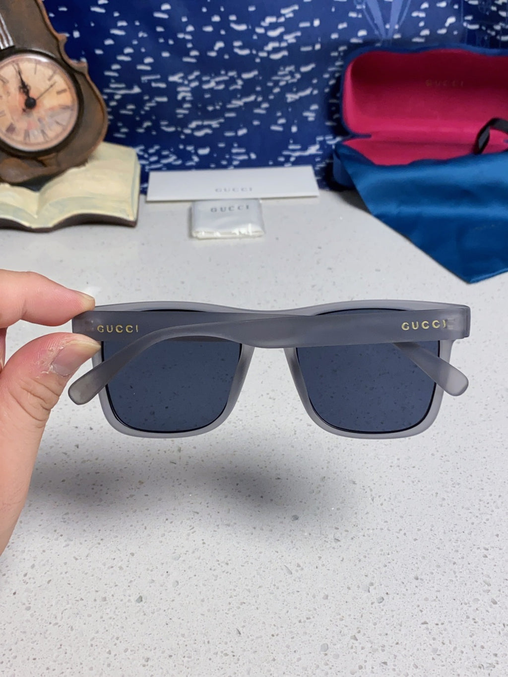 Gucci Fashion Blue Lens Sunglasses for Men & Women - 398368 - detail image 5
