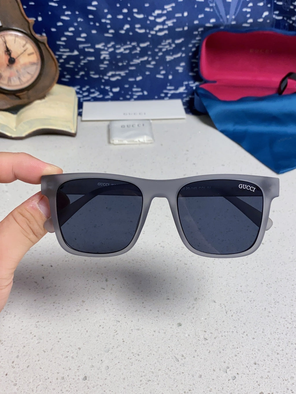 Gucci Fashion Blue Lens Sunglasses for Men & Women - 398368 - detail image 4