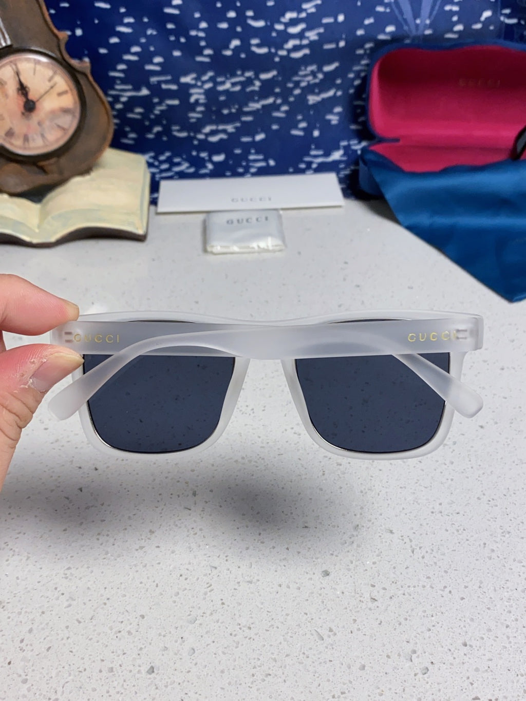 Gucci Fashion Blue Lens Sunglasses for Men & Women - 398369 - detail image 5