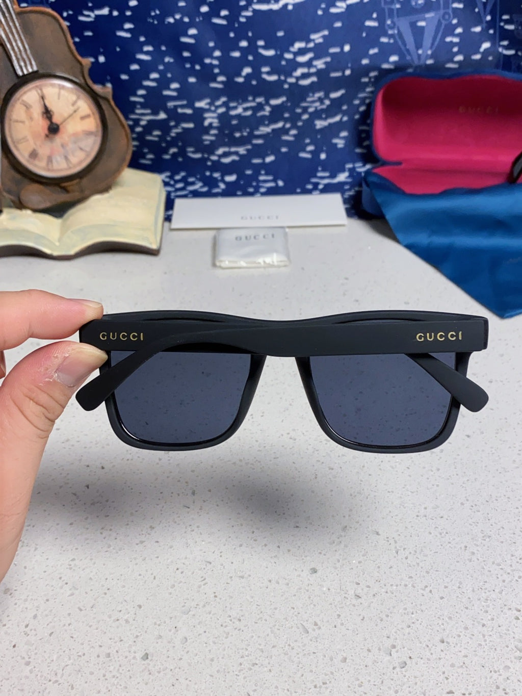 Gucci Fashion Blue Lens Sunglasses for Men & Women - 398371 - detail image 5
