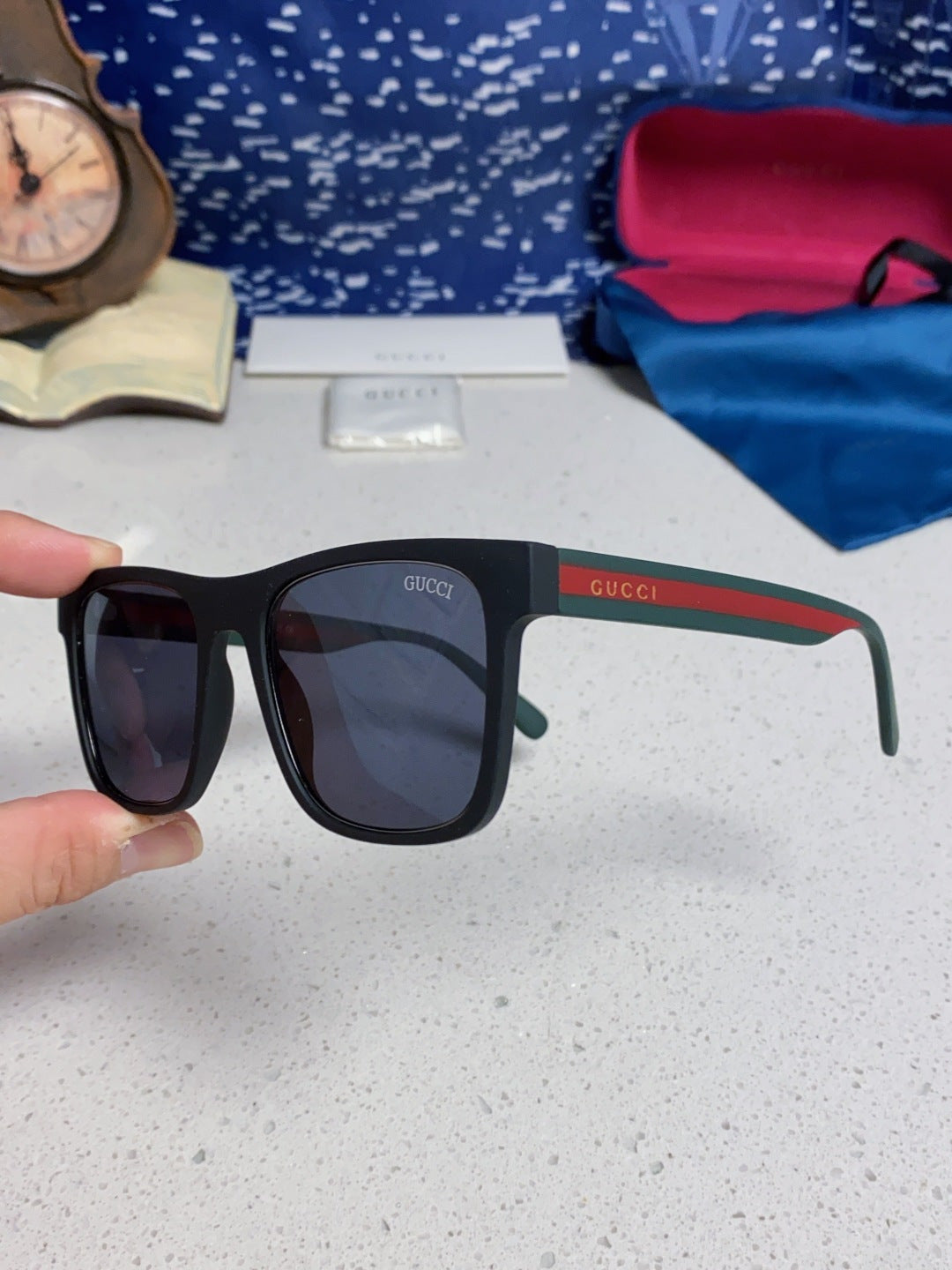 Gucci Fashion Blue Lens Sunglasses for Men & Women - 398372 - detail image 6