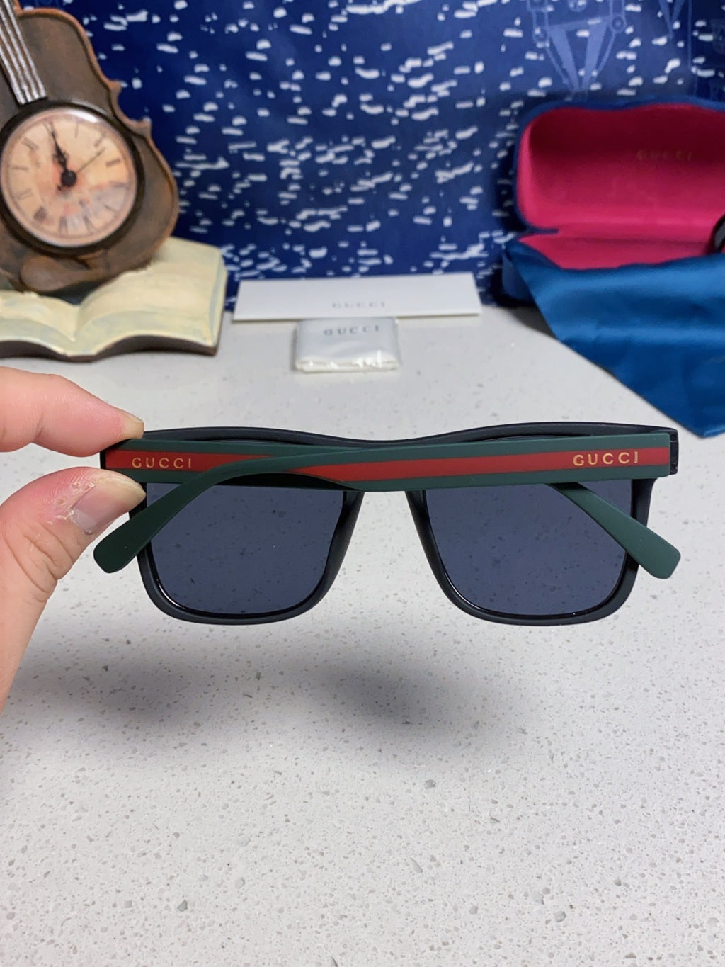 Gucci Fashion Blue Lens Sunglasses for Men & Women - 398372 - detail image 5