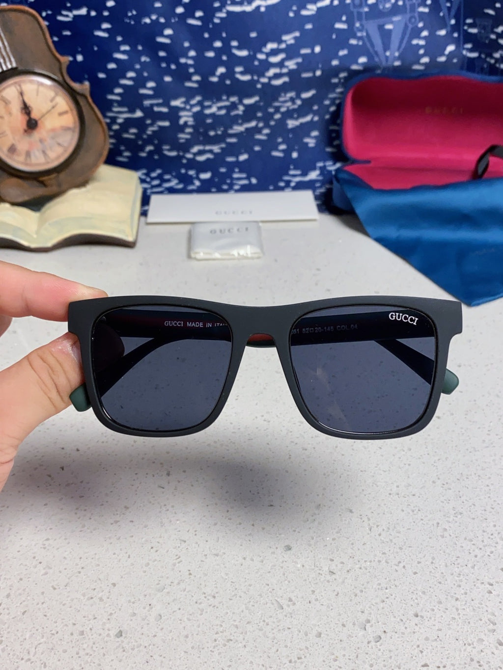 Gucci Fashion Blue Lens Sunglasses for Men & Women - 398372 - detail image 4