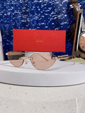 Cartier Lightweight Metal Rimless Red Lens Sunglasses for Men & Women - 398980