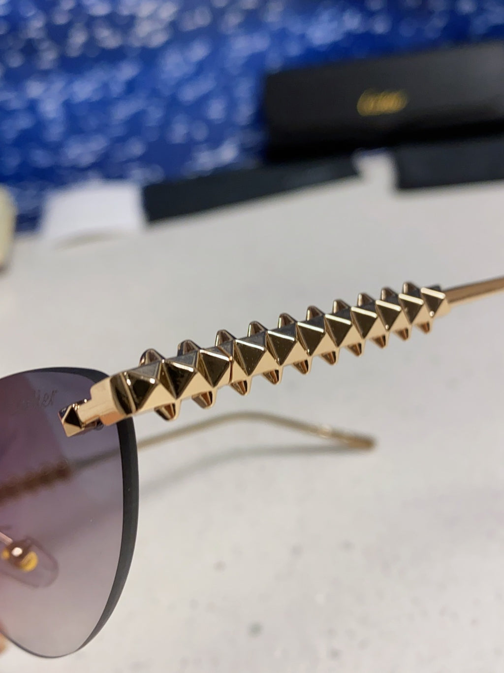 Cartier Lightweight Metal Rimless Silver Lens Sunglasses for Men & Wo - 398983 - detail image 7