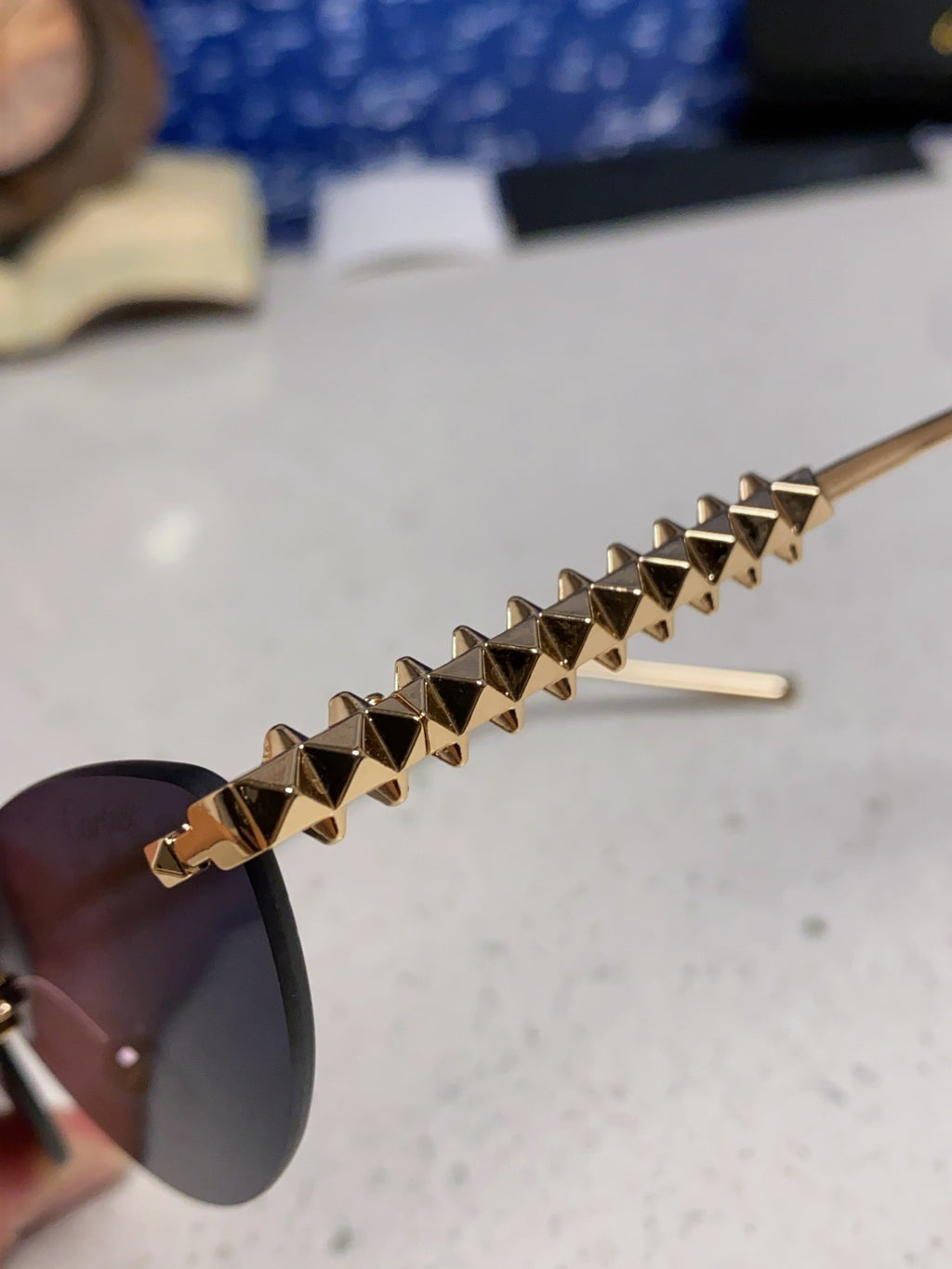 Cartier Lightweight Metal Rimless Pink Lens Sunglasses for Men & Women - detail image 7