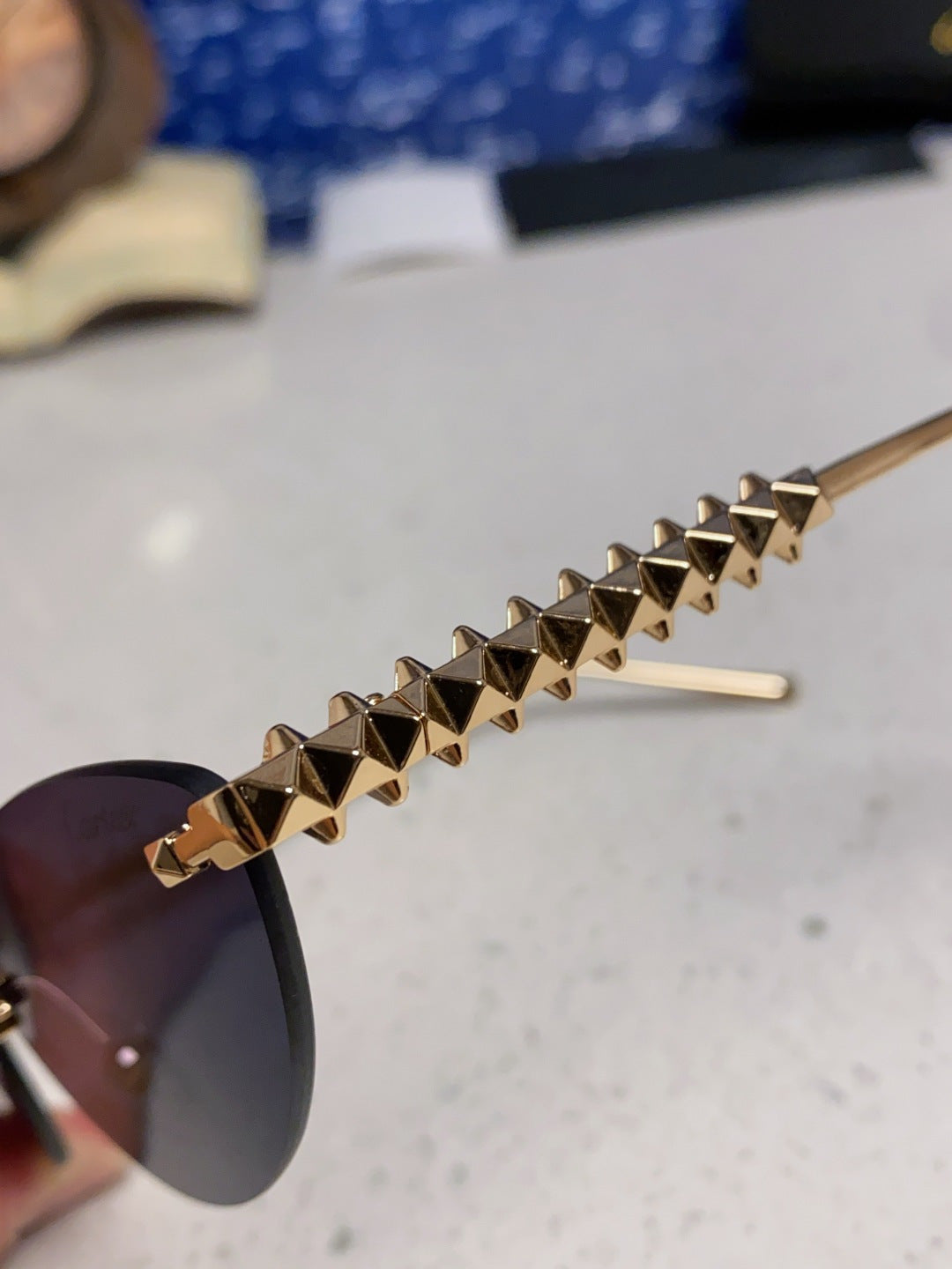 Cartier Lightweight Metal Rimless Pink Lens Sunglasses for Men & Women - detail image 7