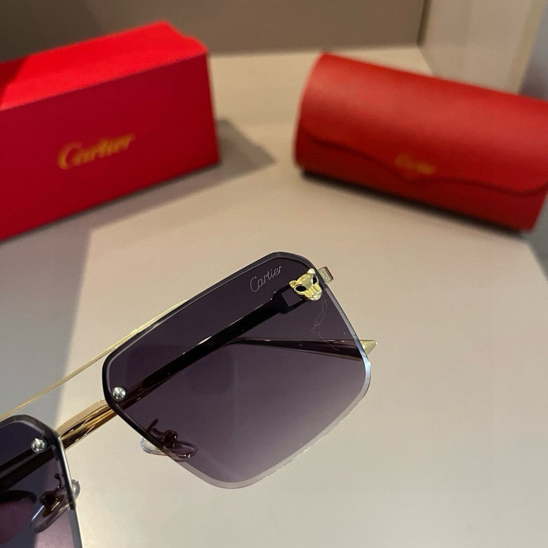 Cartier Lightweight Metal Rimless Gold Lens Sunglasses for Men & Wome - 399044 - detail image 6
