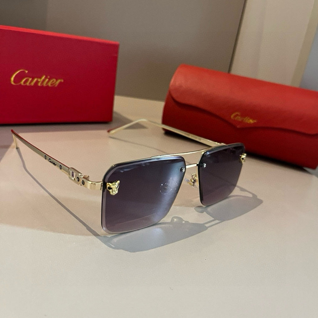 Cartier Lightweight Metal Rimless Gold Lens Sunglasses for Men & Wome - 399044