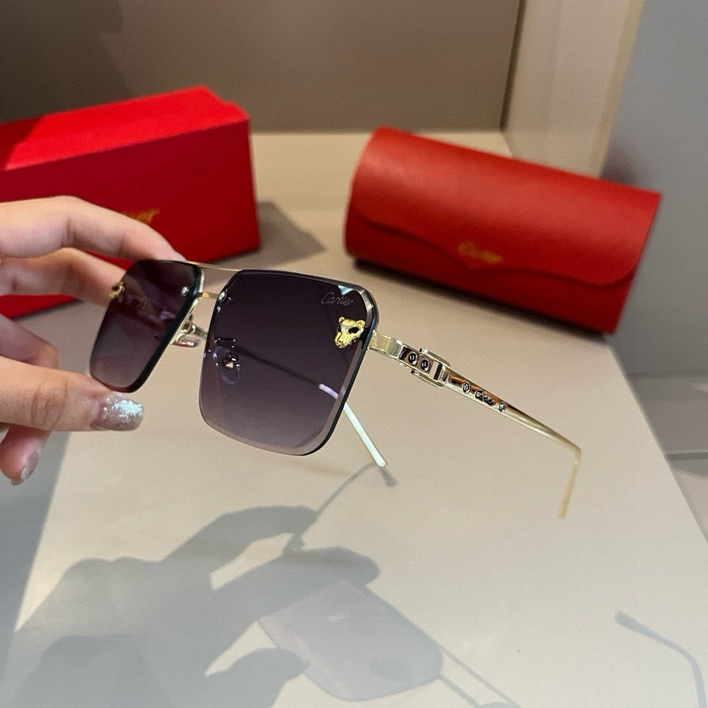 Cartier Lightweight Metal Rimless Gold Lens Sunglasses for Men & Wome - 399044 - detail image 4