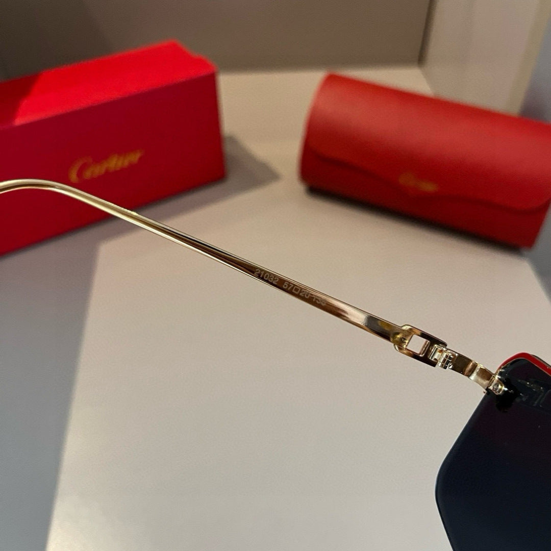 Cartier Lightweight Metal Rimless Gold Lens Sunglasses for Men & Wome - 399045 - detail image 8