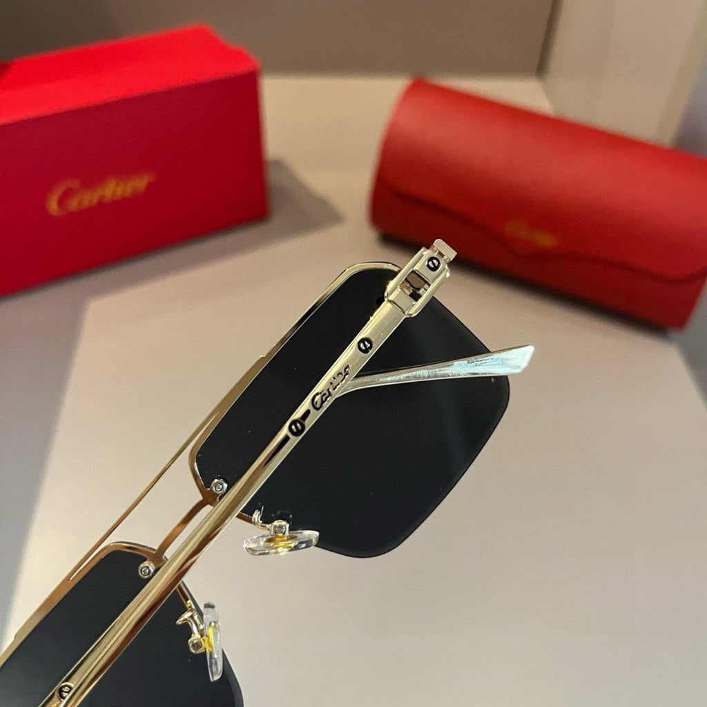 Cartier Lightweight Metal Rimless Gold Lens Sunglasses for Men & Wome - 399045 - detail image 7