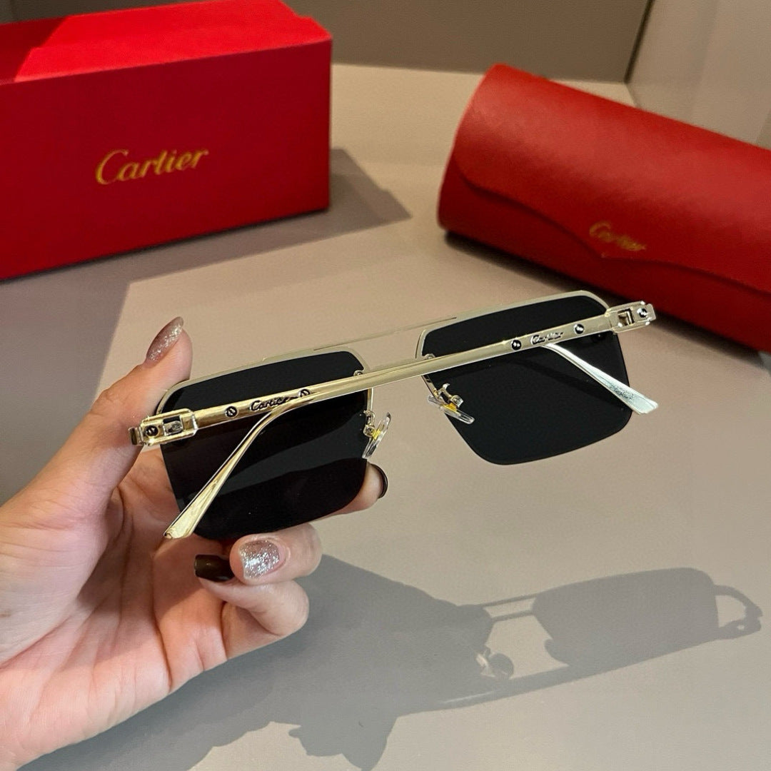 Cartier Lightweight Metal Rimless Gold Lens Sunglasses for Men & Wome - 399045 - detail image 9
