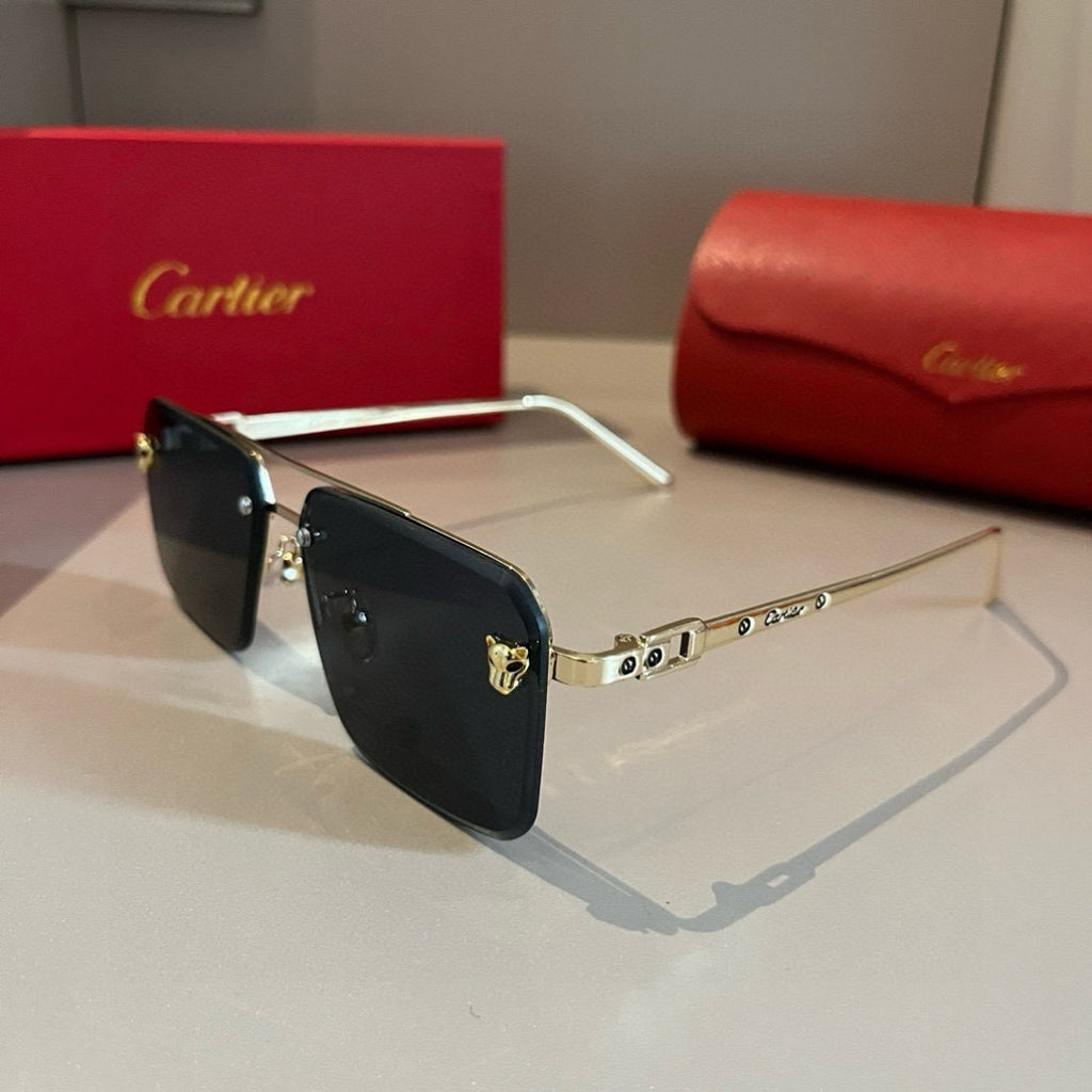 Cartier Lightweight Metal Rimless Gold Lens Sunglasses for Men & Wome - 487329 - detail image 3