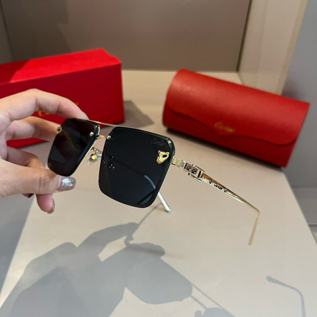 Cartier Lightweight Metal Rimless Gold Lens Sunglasses for Men & Wome - 372249 - detail image 4