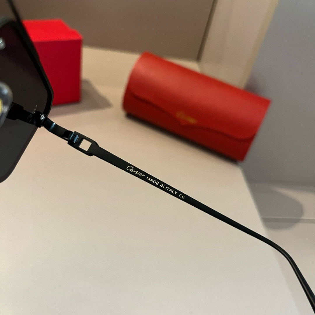 Cartier Lightweight Metal Rimless Gold Lens Sunglasses for Men & Wome - 399046 - detail image 9