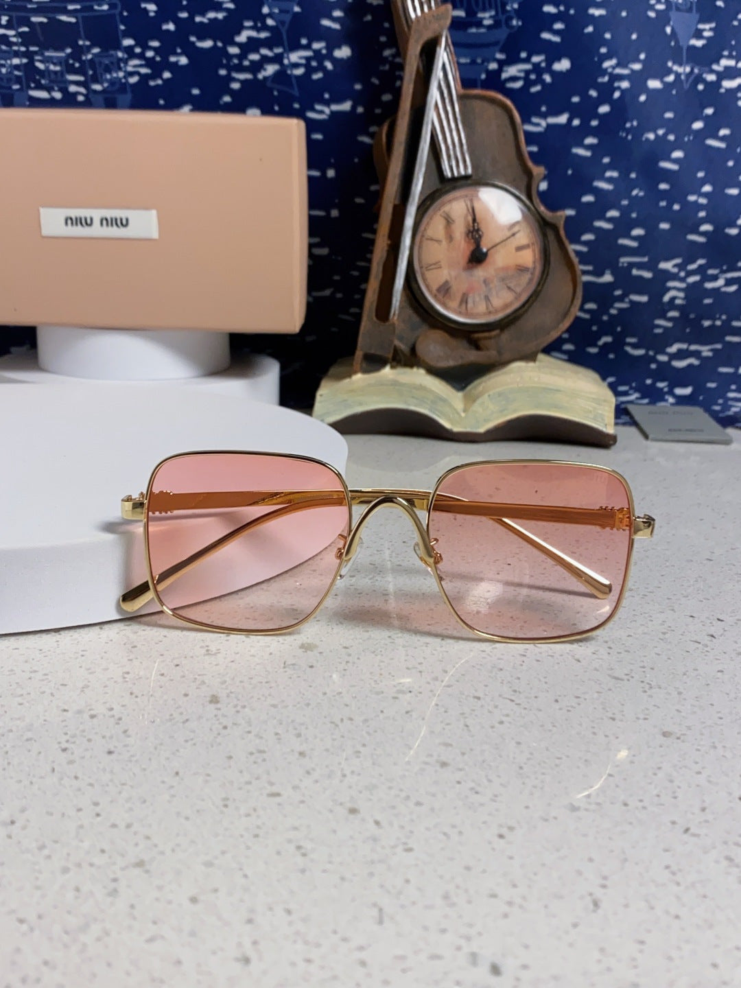 Miu Miu Metal Square Gold Lens Sunglasses for Men & Women - 158612 - detail image 9