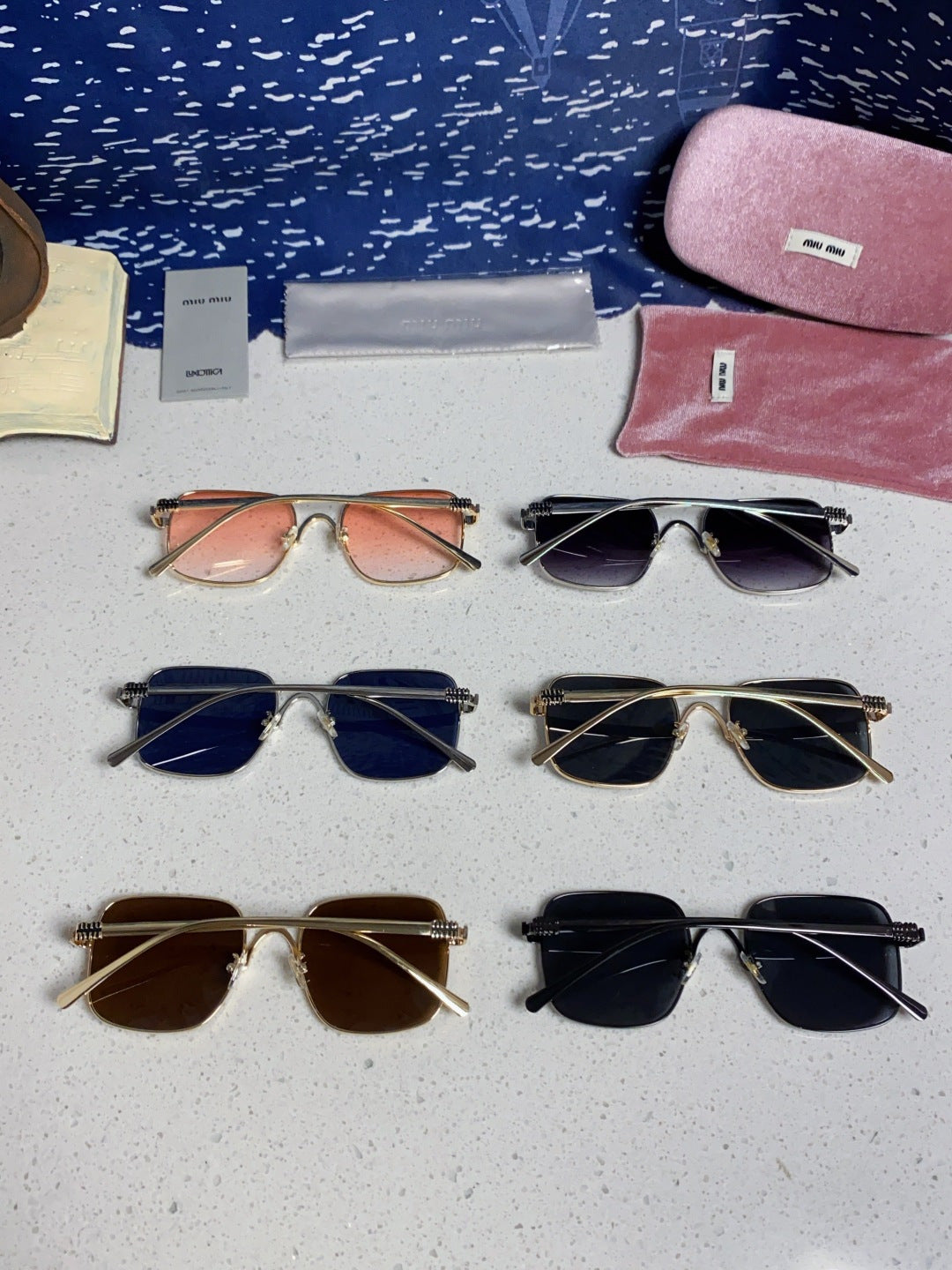 Miu Miu Metal Square Gray Lens Sunglasses for Men & Women - 867226 - detail image 11
