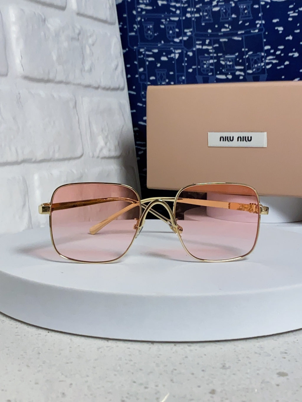 Miu Miu Metal Square Gold Lens Sunglasses for Men & Women - 867221 - detail image 2