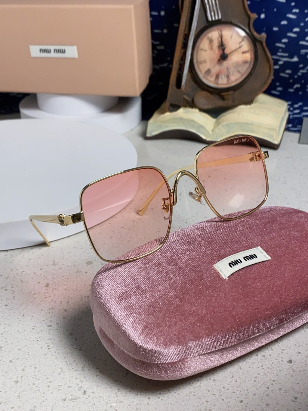 Miu Miu Metal Square Gold Lens Sunglasses for Men & Women - 867221 - detail image 10