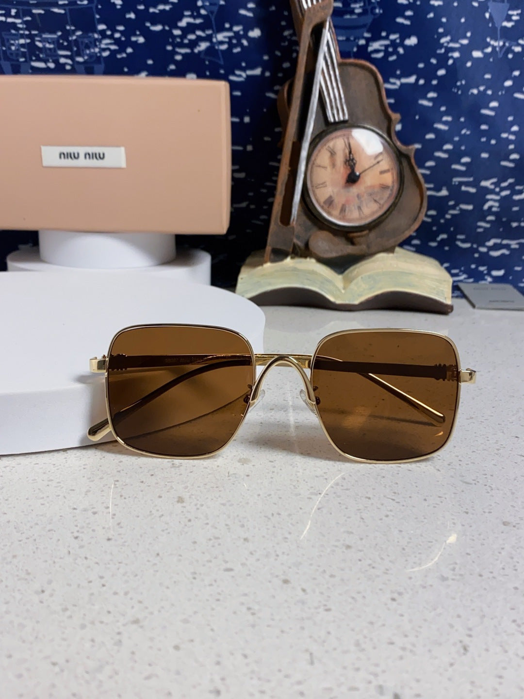 Miu Miu Metal Square Brown Lens Sunglasses for Men & Women - 158614 - detail image 9