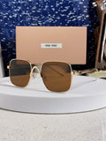 Miu Miu Metal Square Brown Lens Sunglasses for Men & Women - 867223