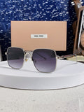 Miu Miu Metal Square Silver Lens Sunglasses for Men & Women - 158615