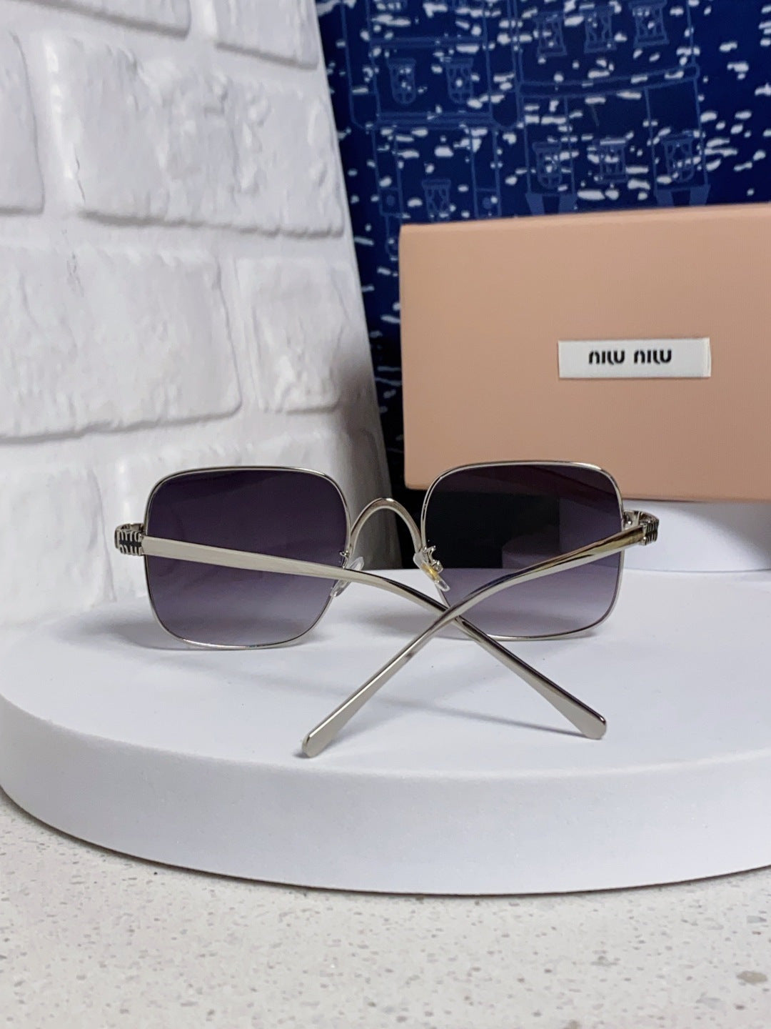 Miu Miu Metal Square Silver Lens Sunglasses for Men & Women - 158615 - detail image 3