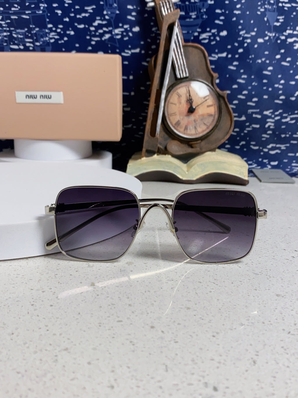 Miu Miu Metal Square Silver Lens Sunglasses for Men & Women - 867224 - detail image 9
