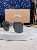 Miu Miu Metal Square Black Lens Sunglasses for Men & Women - 867225