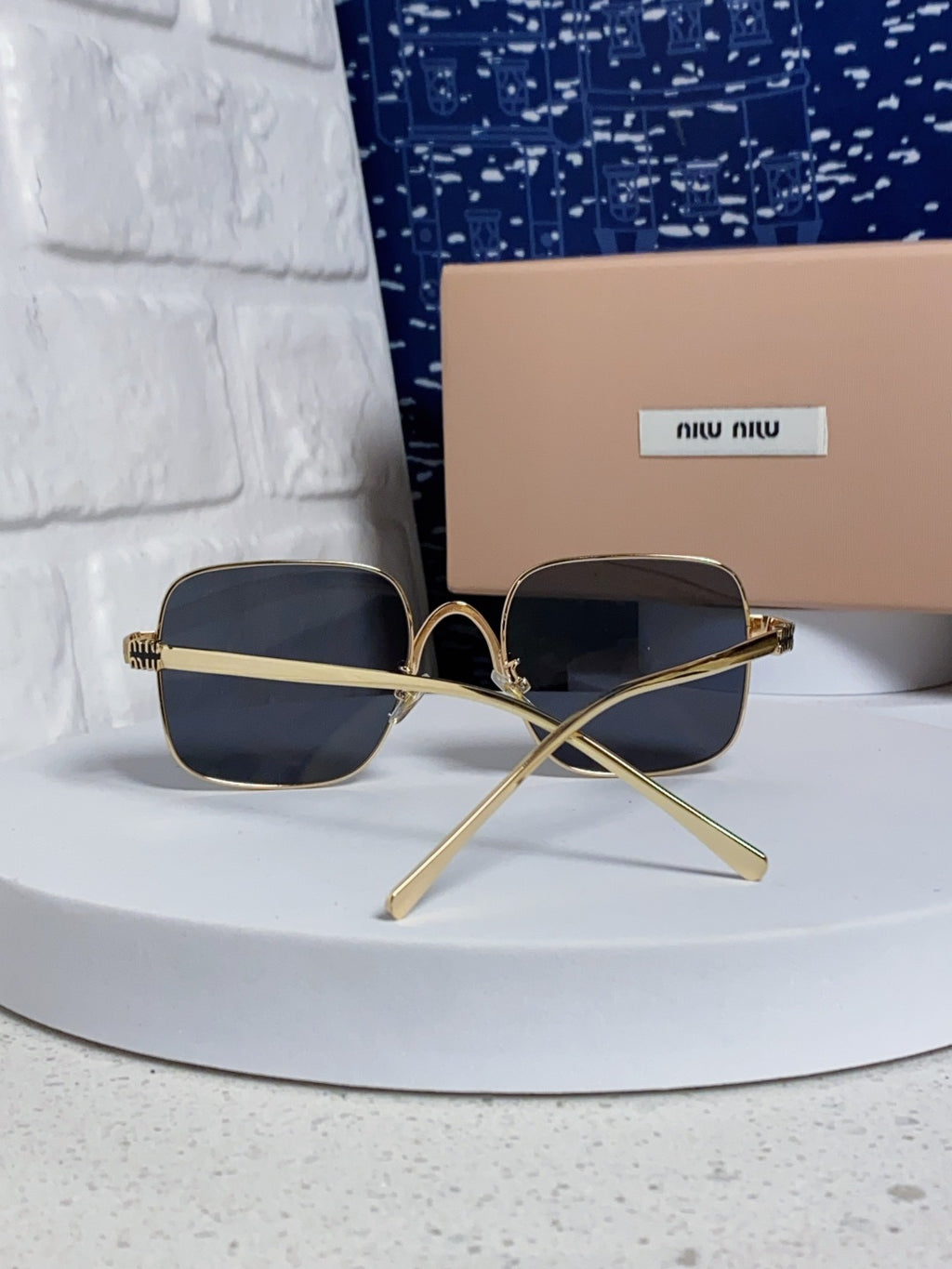 Miu Miu Metal Square Black Lens Sunglasses for Men & Women - 416164 - detail image 3