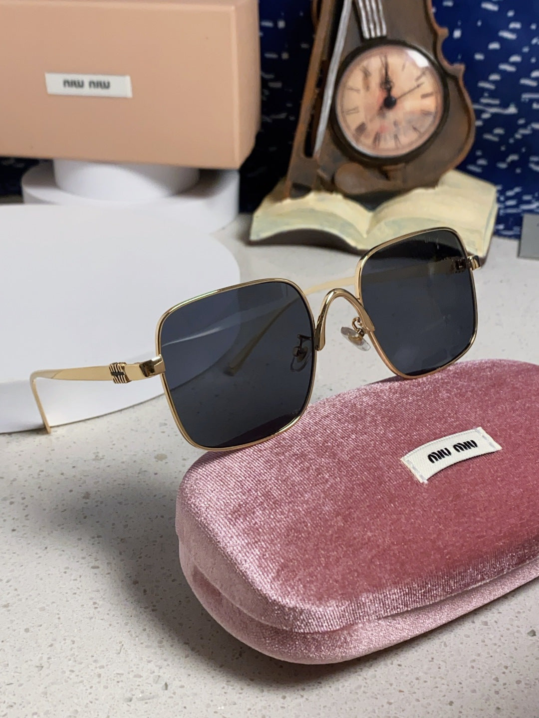 Miu Miu Metal Square Black Lens Sunglasses for Men & Women - 867225 - detail image 10
