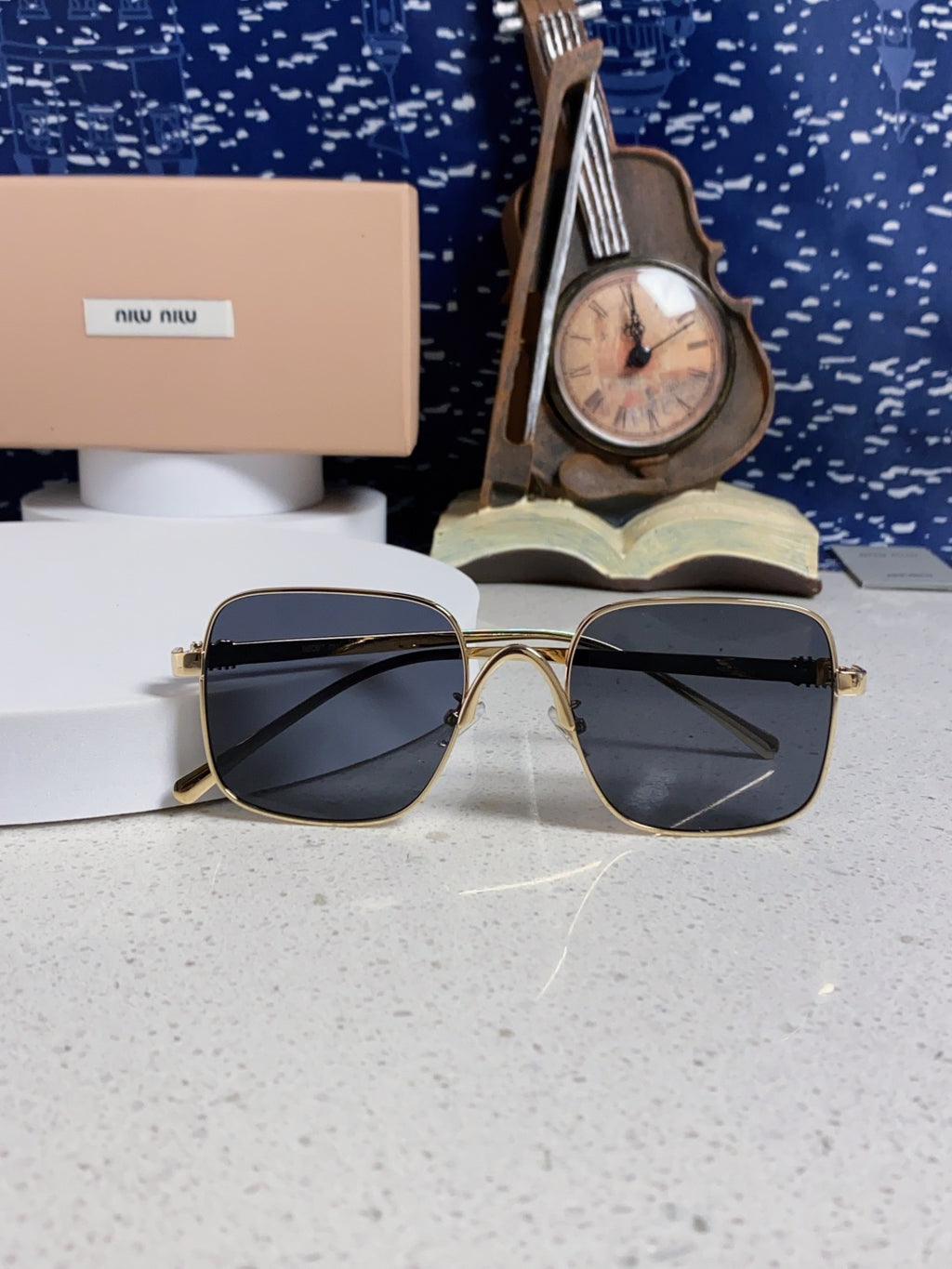 Miu Miu Metal Square Black Lens Sunglasses for Men & Women - 158616 - detail image 9