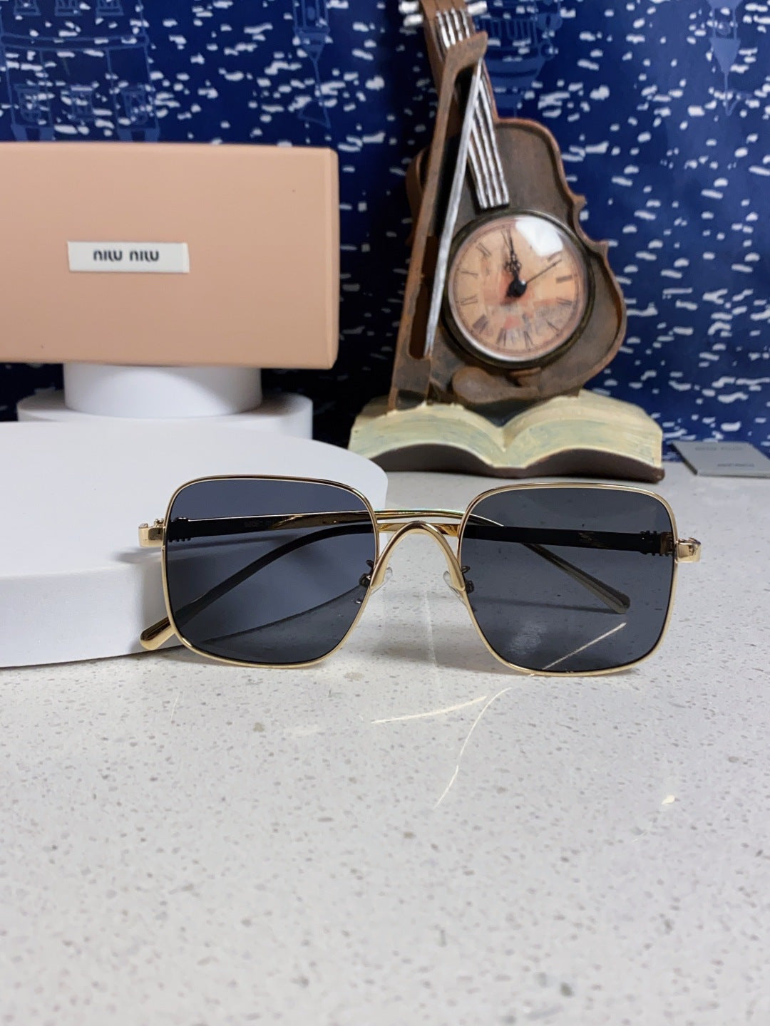 Miu Miu Metal Square Black Lens Sunglasses for Men & Women - 158616 - detail image 9
