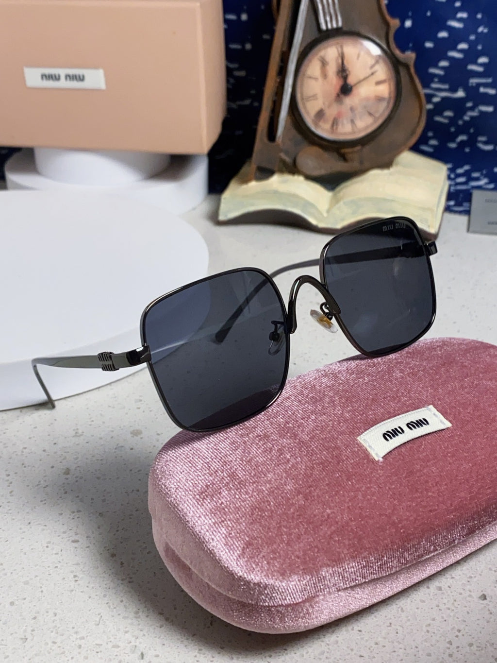 Miu Miu Metal Square Gray Lens Sunglasses for Men & Women - 867226 - detail image 10
