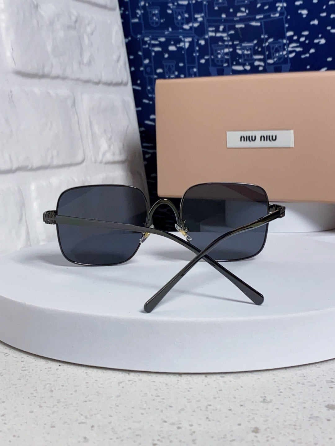 Miu Miu Metal Square Gray Lens Sunglasses for Men & Women - 158617 - detail image 3